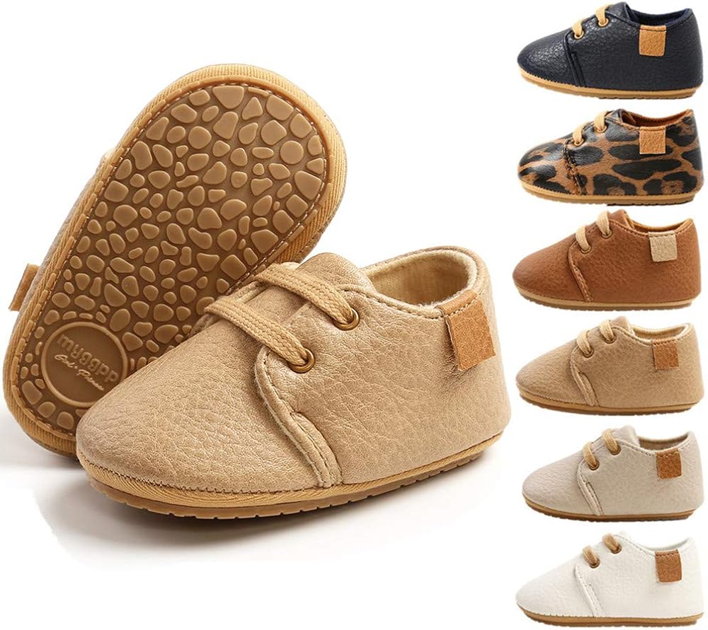  | BiBeGoi Baby Boys Girls Oxford Shoes PU Leather Soft Rubber Sole Sneakers  Anti-Slip Toddler Ankle Boots Infant Walking Moccasins | Sneakers