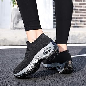 mesh cushioned running casual platform shoes