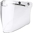 Universal 3-Snap Flip Up Visor Shield Lens for Retro Open Face Motorcycle Helmet (Clear)