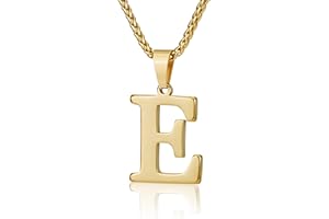 Suweibuke Initial Necklace for Men Women Boys Girls, 18K Gold Plated 26 Letters Pendant Necklace, Personalized Jewelry Gifts