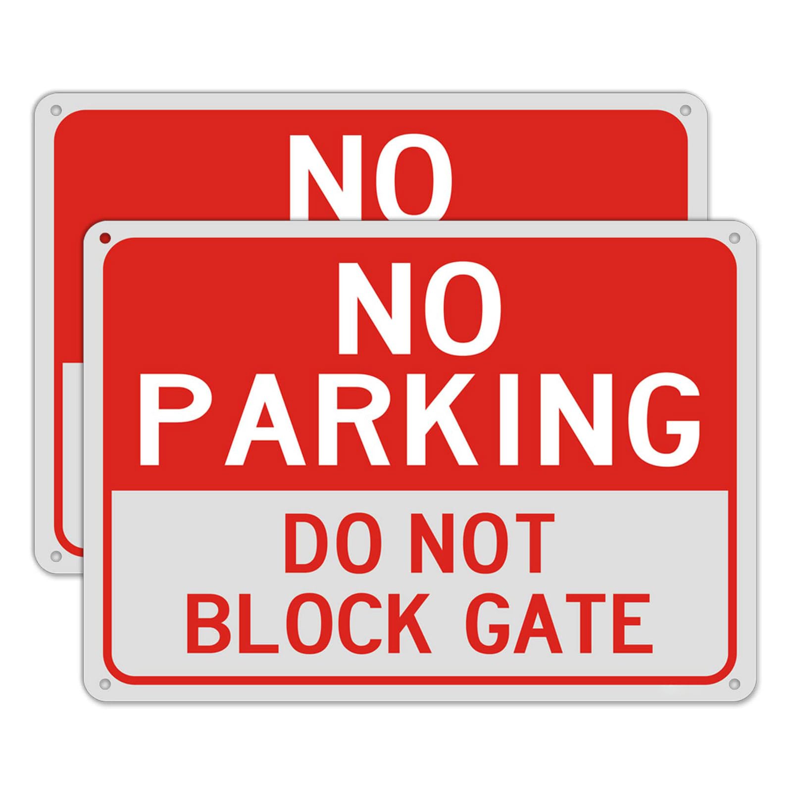 No Parking Do Not Block Gate Signs 35x25cm No Parking Gate Signs Reflective Aluminum Anti UV Protected Metal Sign Waterproof Durable Easy to Install Outdoor Use 2 pack