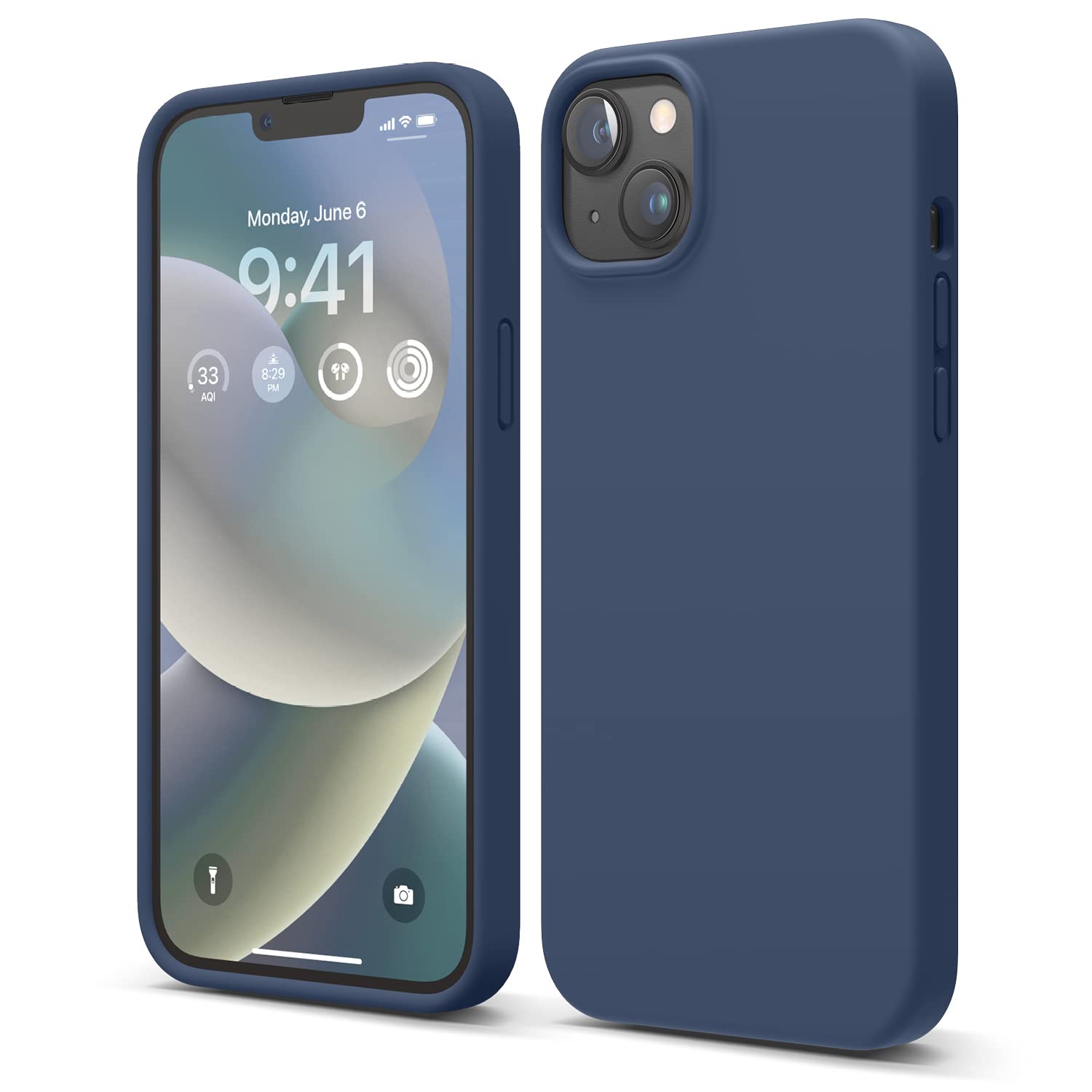 elago Liquid Silicone Case Compatible with iPhone 14 Plus Case (6.7"), Premium Silicone, Full Body Protection - 4 Layer Shockproof Phone Cover, Anti-Scratch Soft Microfiber Lining (Jean Indigo)