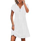 ETCYY Women's Casual T Shirt Dress Short Sleeve Summer Dresses 2026 Spring Clothes Boho Beach Vacation Sun Dress with Pockets