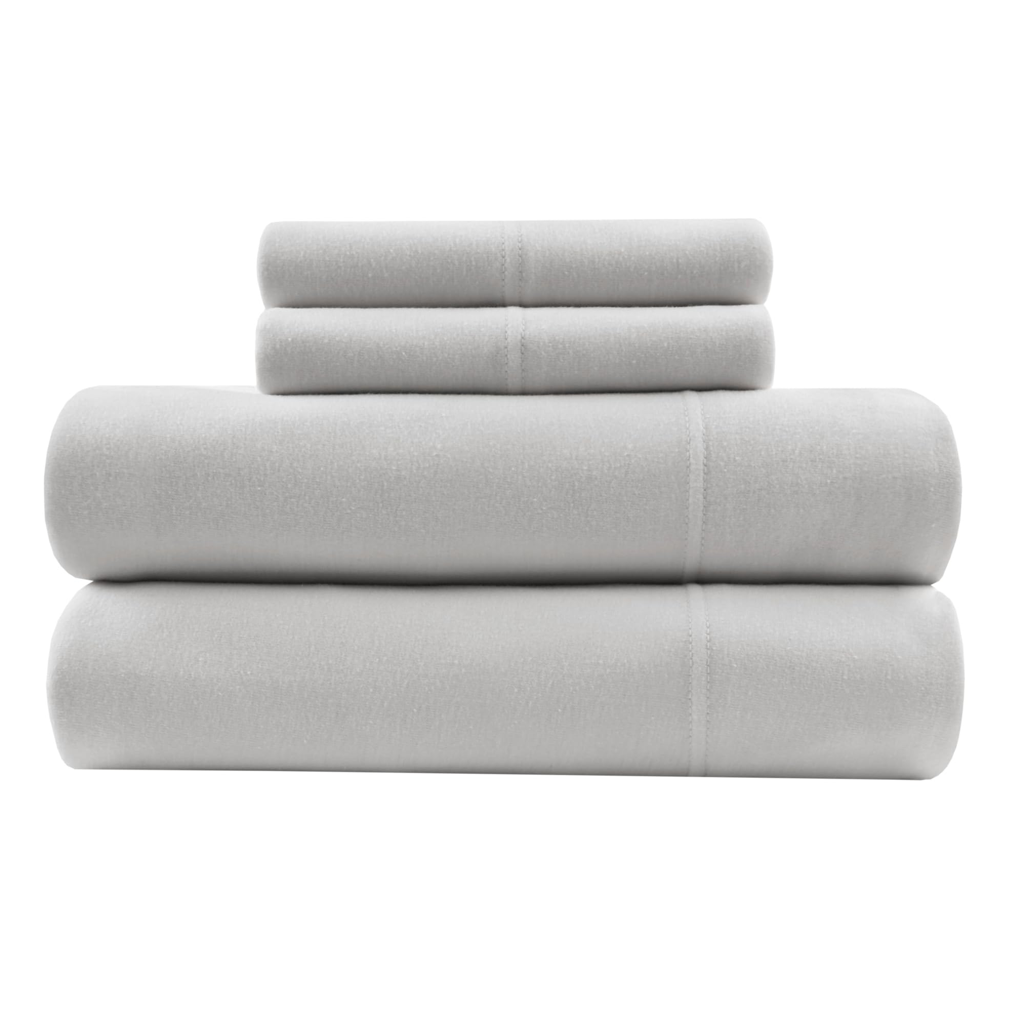 Photo 1 of Intelligent Design Sheet Set Cotton Jersey Knit Blend, Soft & Breathable Sheets All Season Cotton Blend Sheet Set Feels Cool & Smooth, Deep Pocket Fits Up to 16" Mattress, Queen Grey 4 Piece