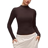 CRZ YOGA Softembrace Mock Neck Long Sleeve Shirts for Women - Casual Going Out Comfort Tops Soft Fitted Layer Underwear Tees