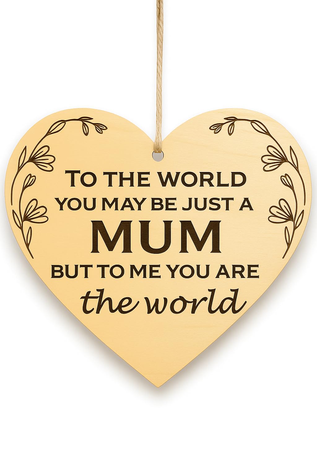 Mum Gift Wooden Plaque Mum Loving Mother's Day Plaque Wood Hanging Heart Gift for Mum Wooden Sign I love You Mum Quote