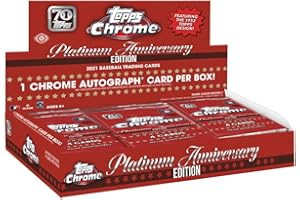 2021 Topps Chrome Platinum Baseball Anniversary Hobby Box (24 Packs/4 Cards: 1 Auto)