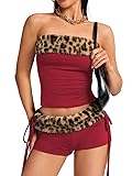EHSUYAB 2000S Sexy 2 Piece Leopard Club