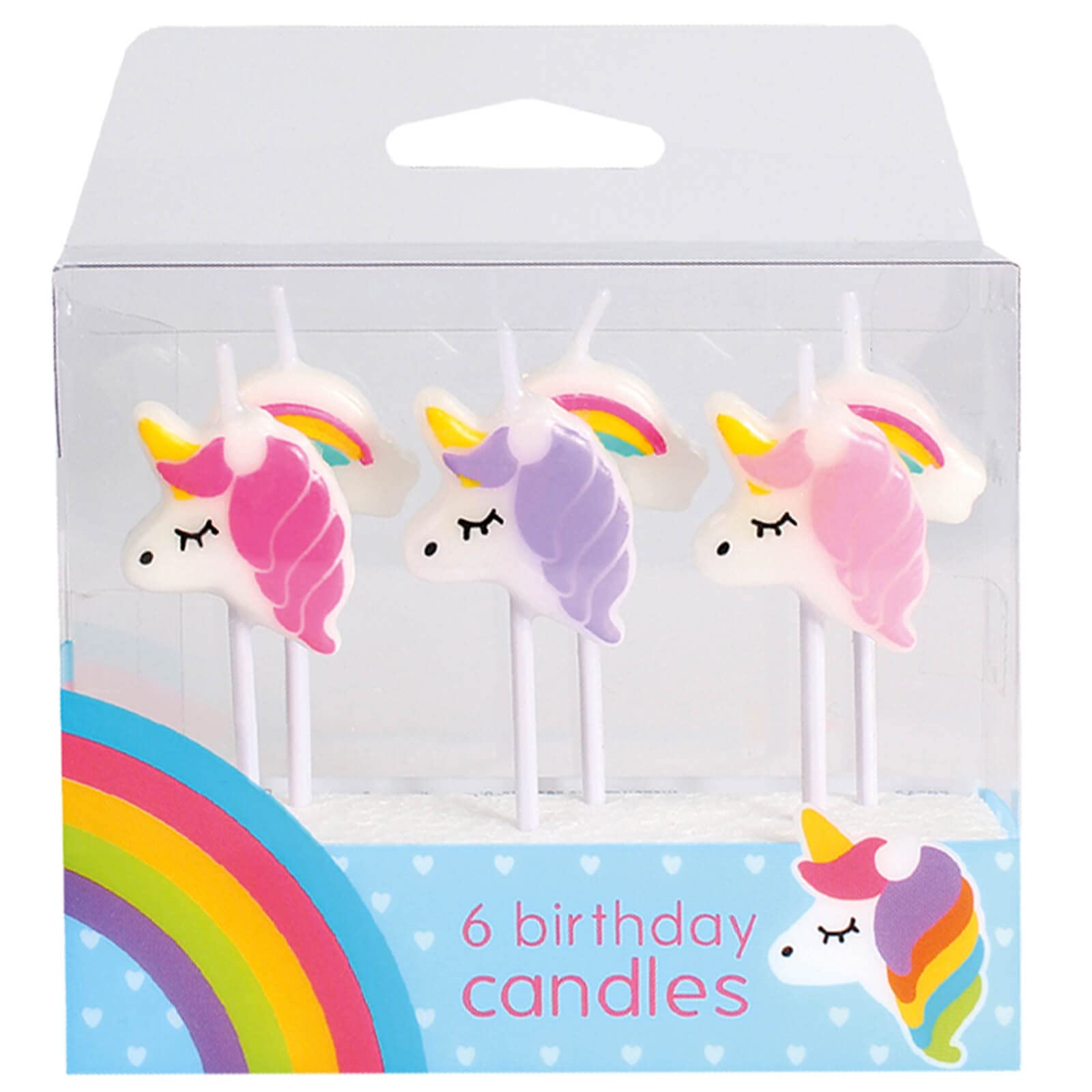 Baked with Love Unicorn Candles, Pink and Purple Unicorns for Cakes and Cupcakes, Pack of 6