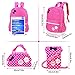 Moonwind Polka Dots Bow 3pcs Kids Book Bag School Backpack Handbag Purse Set for Girls Teen (Rose)