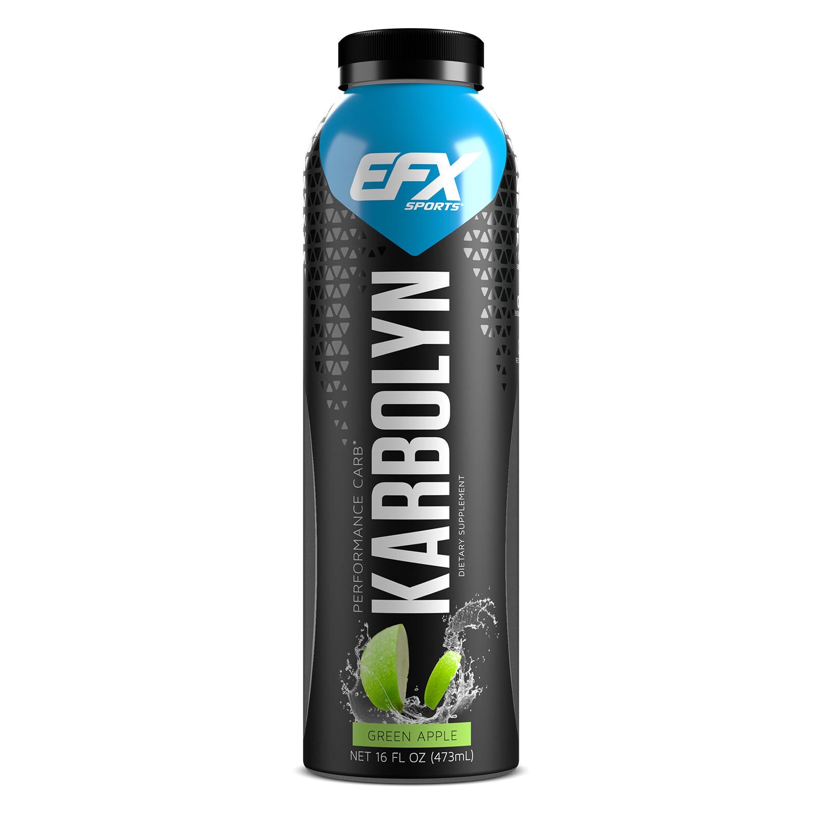 EFX Sports Karbolyn Fuel Drink | Pre, Intra, Post Workout Carbohydrate Drink | Carb Load, Sustained Energy | Stimulant & Sugar Free | 12 Pack (Green Apple)