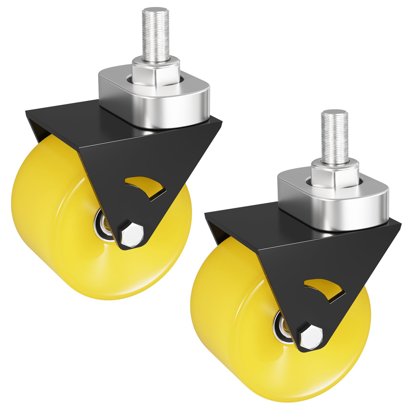 Photo 1 of 2 Pcs Upgrade Complete Caster Wheels Assembly Fit for Razor Crazy Cart Standard, 360° Widen Caster Wheel, 70mm × 50mm, Plug and Play