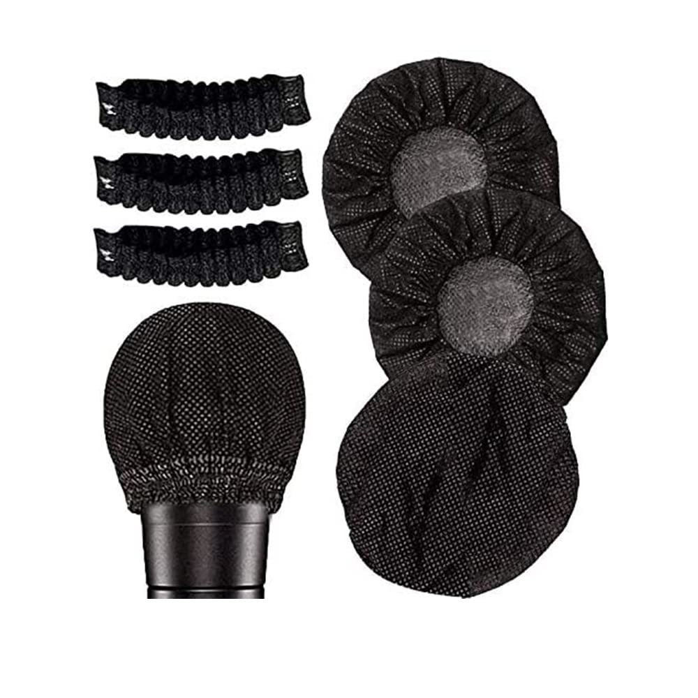 Namvo 100Pcs Disposable Microphone Cover Mic Cover Protective Cap, Non-Woven Microphone Cover Windscreen for KTV Recording Room News Gathering