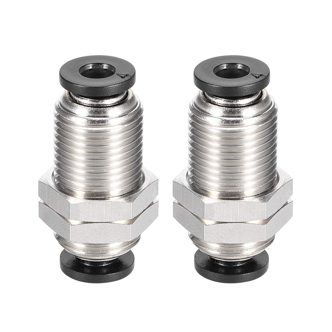sourcing map Straight Pneumatic Push to Quick Connect Fittings Bulkhead Union 4mm Tube OD X 4mm Tube OD 2pcs
