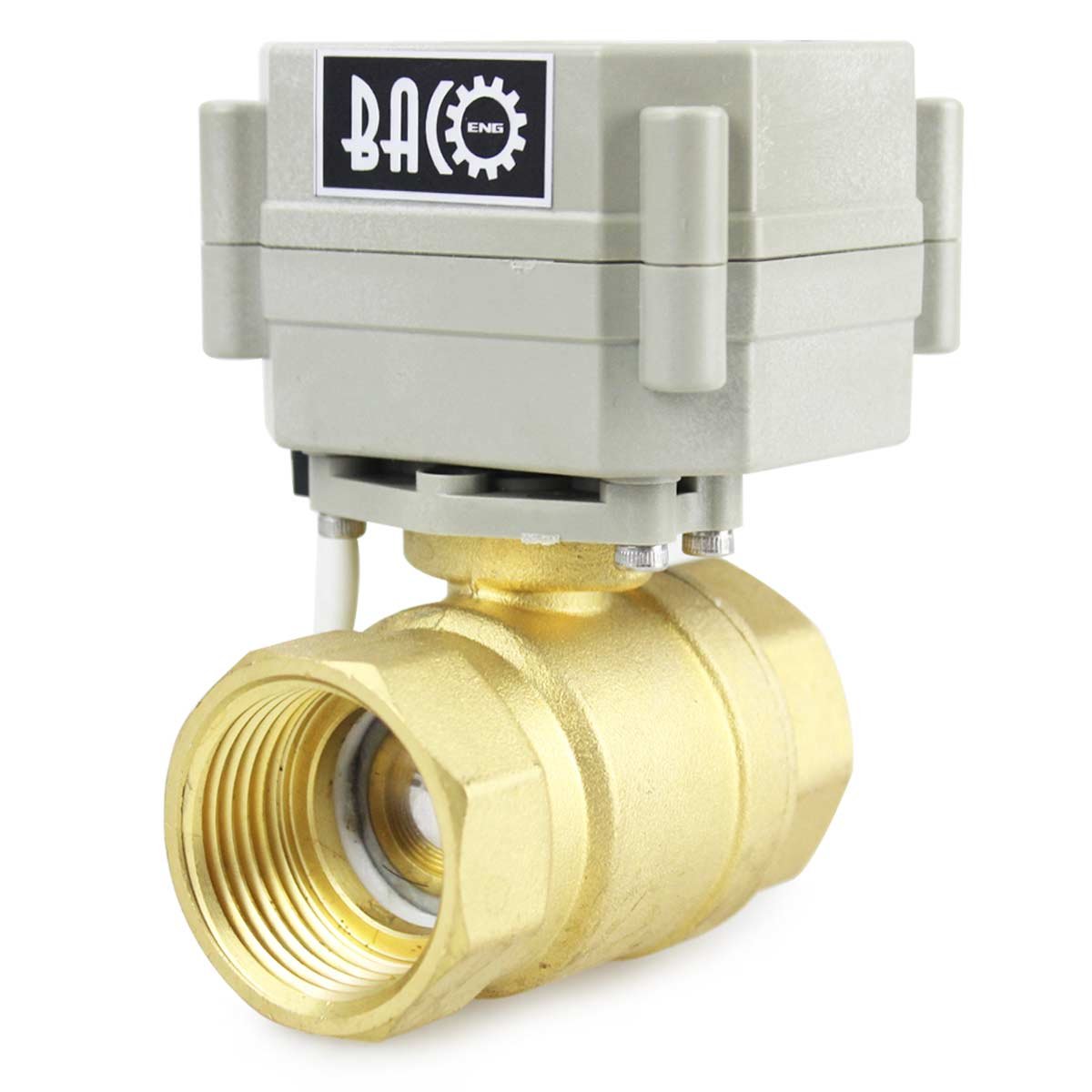 BACOENG 1" DN25 Brass BSP 2 Port Motorized Ball Valve (AC110-230V CR202 2 Wires Normally Closed Electric Ball Valve)