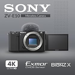 Sony ZV-E10 Mirrorless Camera, Black Bundle with