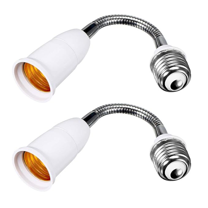 DealMux 2Pcs E27 to E27 Light Lamp Bulb All Direction Extension Adapter