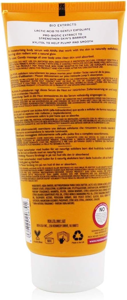 REN Clean Skincare - AHA Smart Renewal Body Serum - Exfoliating and Hydrating Skincare Serum 200 ml, (Pack of 1), 44412 - Image 5