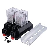 mxuteuk 2pcs HH52P DC 12V Coil 8 Pin 5A DPDT LED