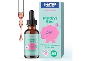 JoySpring Methylfolate for Kids | 5-MTHF Plus Methyl B12 with B6 (P5P) - MethylBee - MTHFR Supplement Kids B12 Vitamin | Folinic Acid Alternative | Sugar-Free, Berry Lemonade Drops -30 Servings