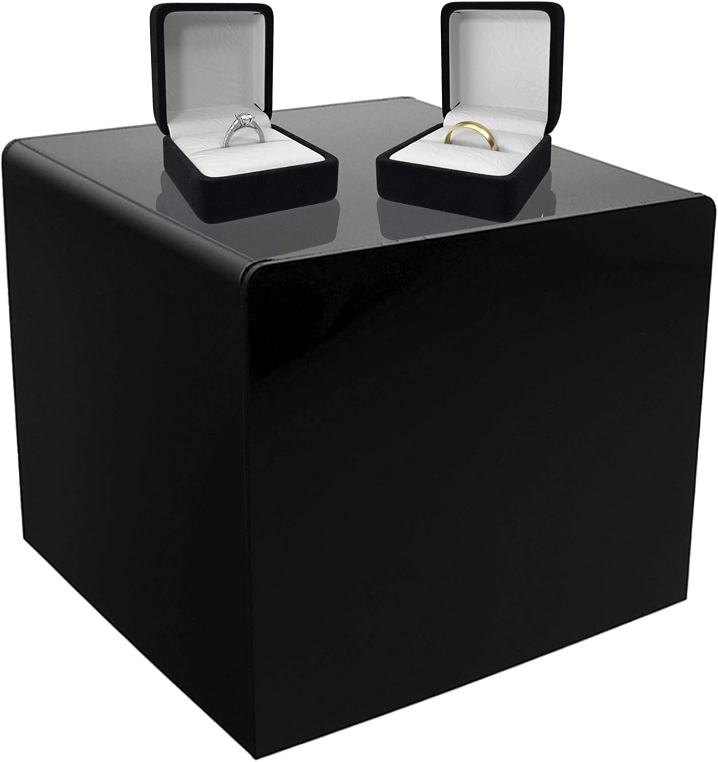 Black 5" Jewelry Cube Riser Display Box 5 Sided Display Stand Showcase