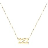 Tavuala Angel Number Necklace for Women,18K Gold Plated 111 222 333 444 555 777 888 999 1111 Necklace Numerology Jewelry