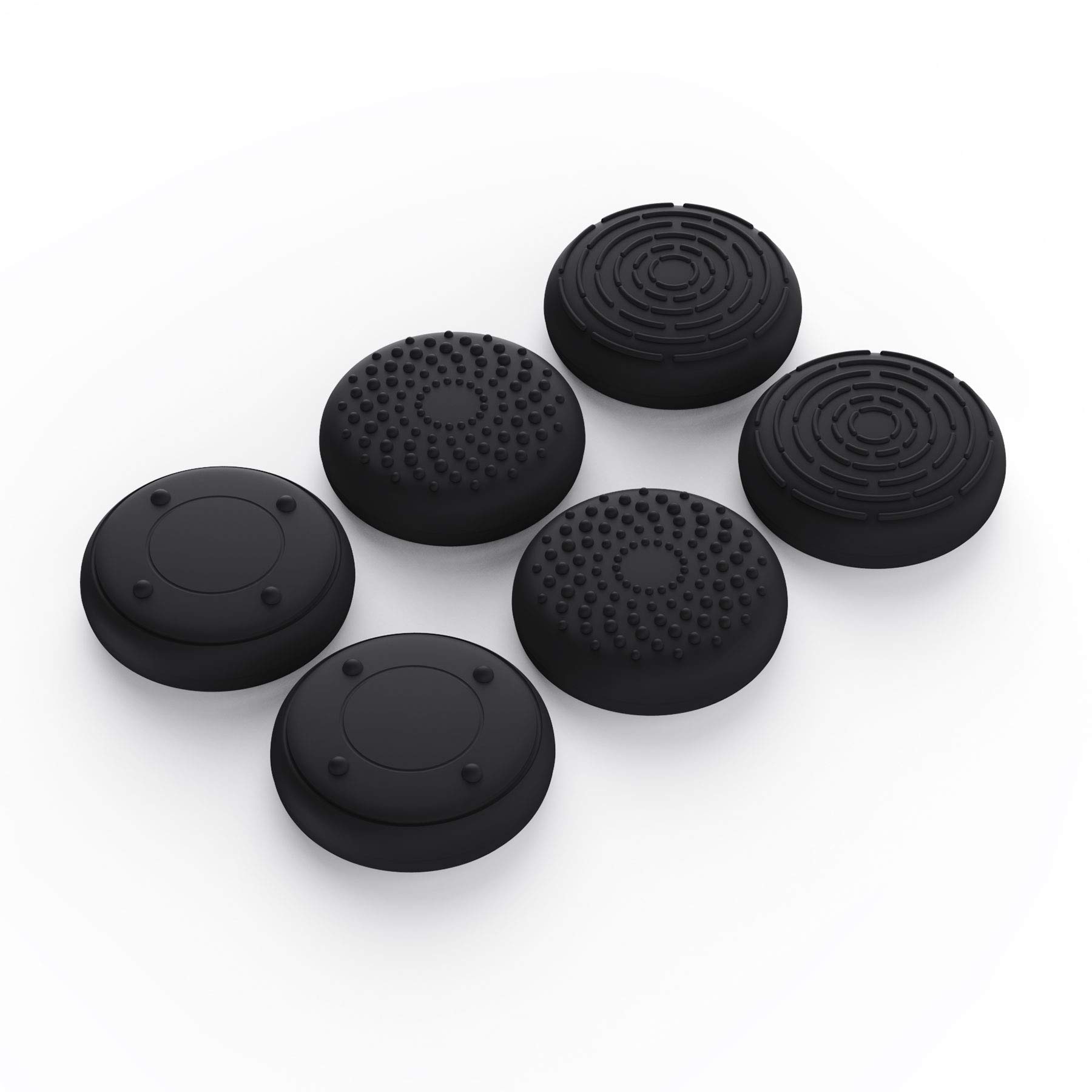 eXtremeRate PlayVital Black 3D Studded Edition Anti-slip Silicone Cover Skin for Xbox Series X/S Controller, Soft Rubber Case Protector for Xbox Core Wireless Controller with 6 Black Thumb Grip Caps