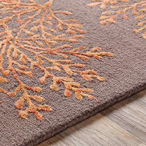 Tiwari Home 9' x 12' Contemporary Style Burnt Orange and Brown Rectangular Area Throw Rug
