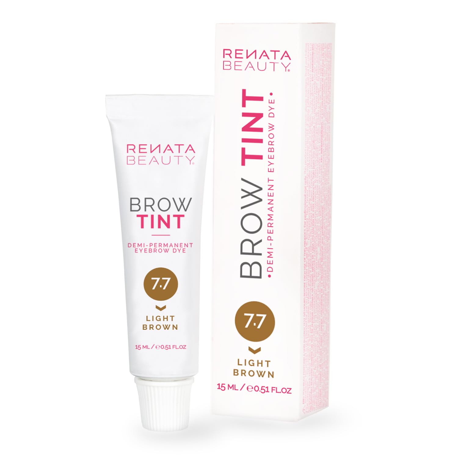 Renata Beauty Eyebrow Dye - Premium Brow Tint - 15 ml Long-lasting Tint with 4 Week Results - Safe & Gentle - 4 Colors Available [Light Brown]
