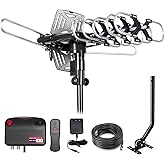 TV Antenna Outdoor,360° Omni-Directional Reception Long 200+ Miles Range Enhance VHF&UHF 4K 1080p Ready HDTV Antenna with Add