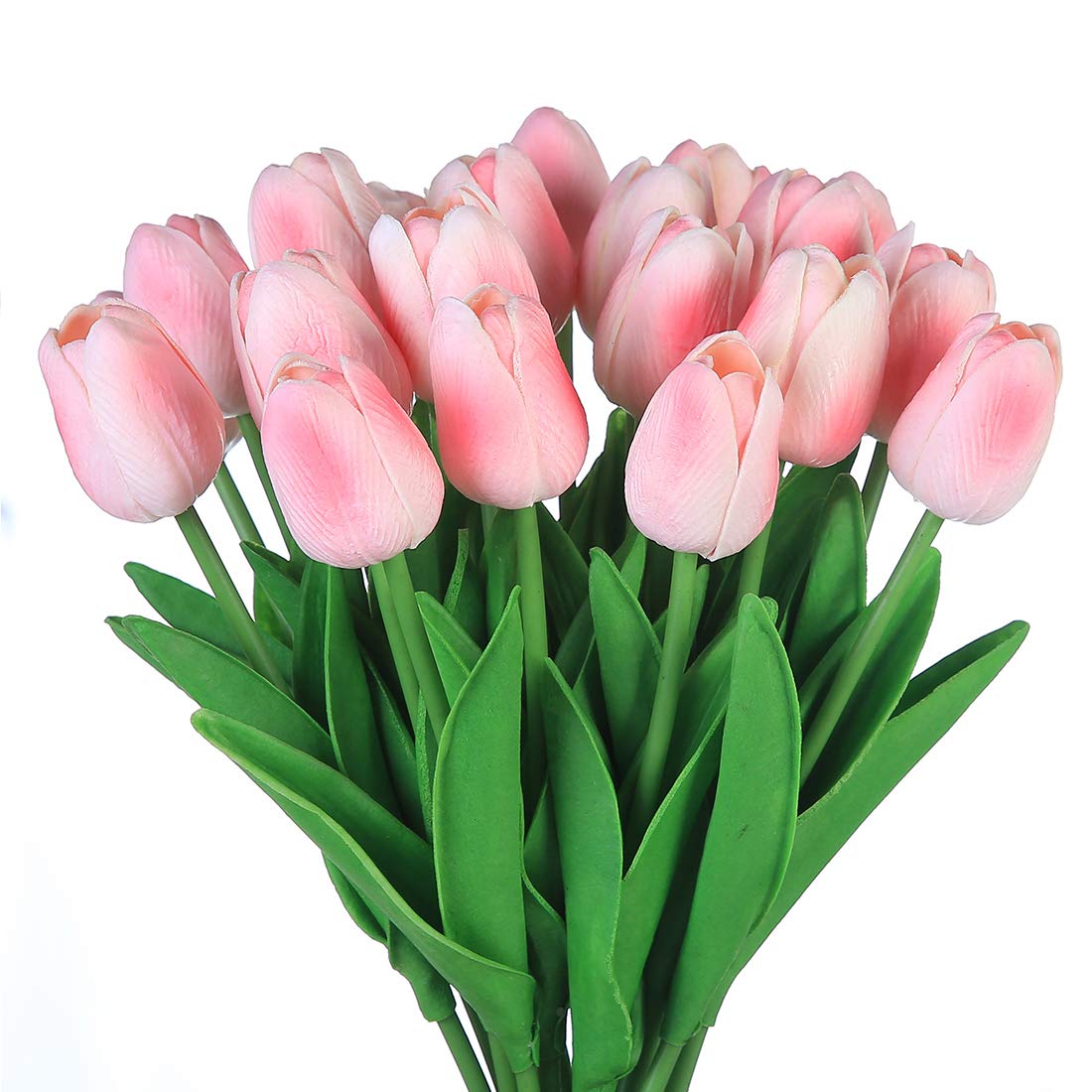 Veryhome Artificial Tulips Fake Tulip Flower Latex Material Real Touch Bouquets for Wedding Room Home Hotel Party Decoration and DIY Decor (Pink-10PCS)
