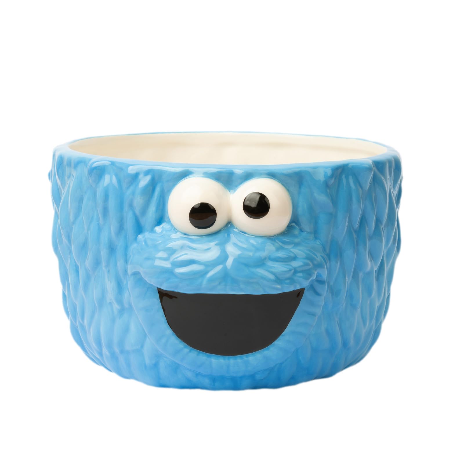 Grupo Erik Sesame Street Bowl - 1100 ml, 15 x 17.2 x 9.8 cm | Ceramic Cereal and Popcorn Bowl | Kitchen Decor | Cookie Monster Toys
