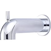 Olympia Faucets OP-640063 Extended 7" Combo Diverter Tub Spout in Polished Chrome