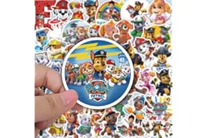 NONE BRAND 50PCS Paw Patrol Stickers, Black White Skull Stickers, Waterproof Vinyl Stickers Decals, Perfect for Water Bottle,Laptop,Cars,Motorcycle,Bicycle,Skateboard,Luggage,Bumper etc.