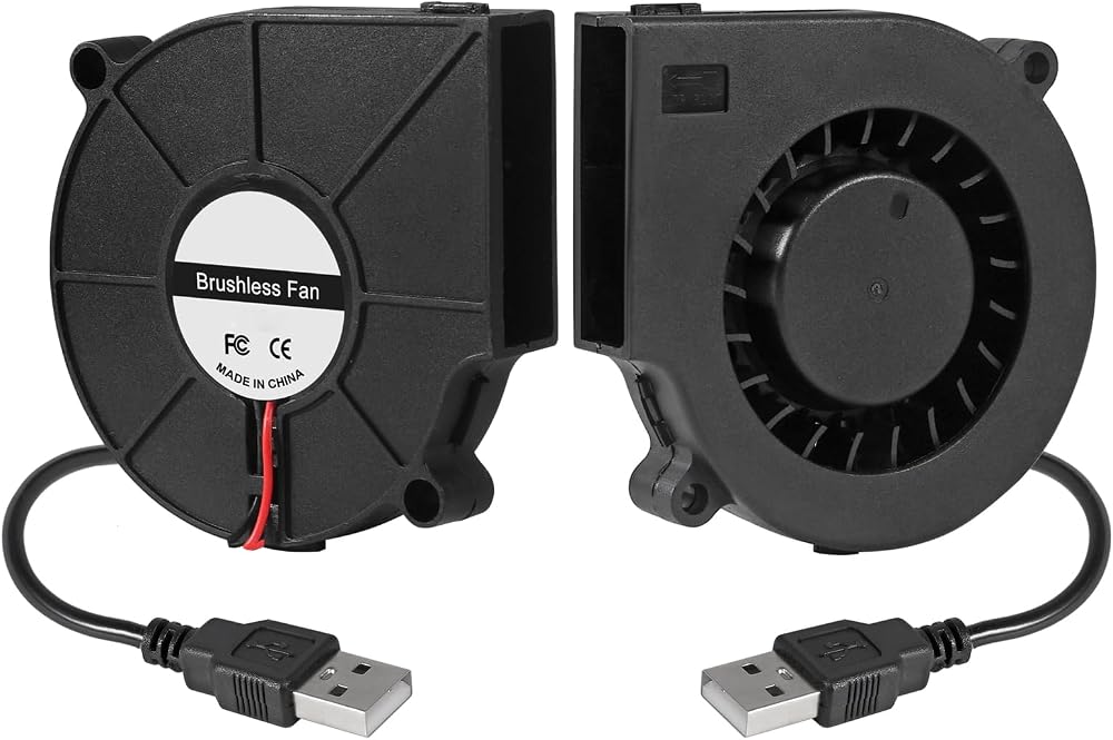 DORHEA 2Pcs 7530 12V 75x30mm DC Cooling Fan Brushless Ball Bearing USB