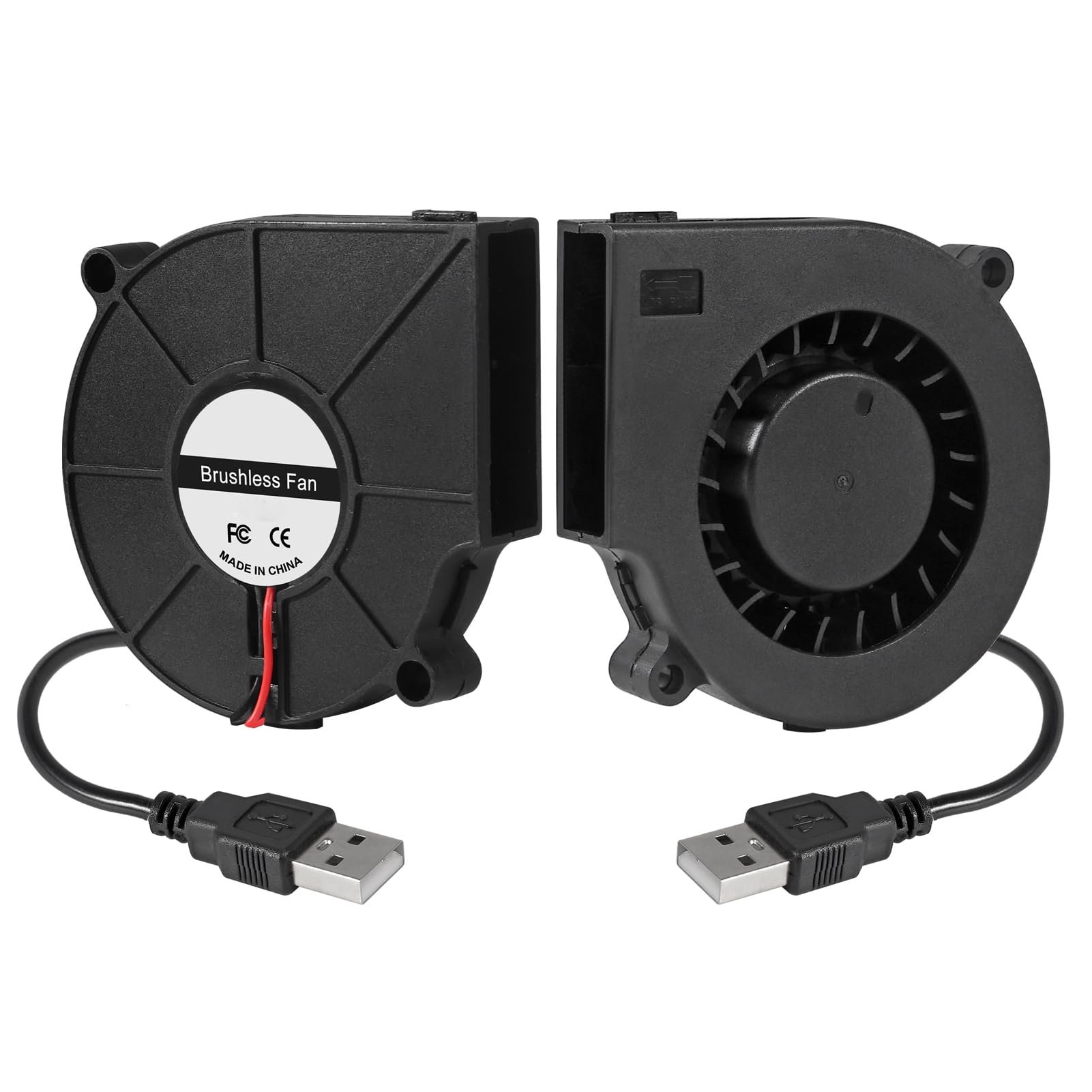 2Pcs 7530 Fan 75x30mm DC 12V 75mm x 30mm Brushless Cooling Fan, Replacement Ball Bearing 75mm Fan for Cooling DIY PC Computer Case Fan - USB