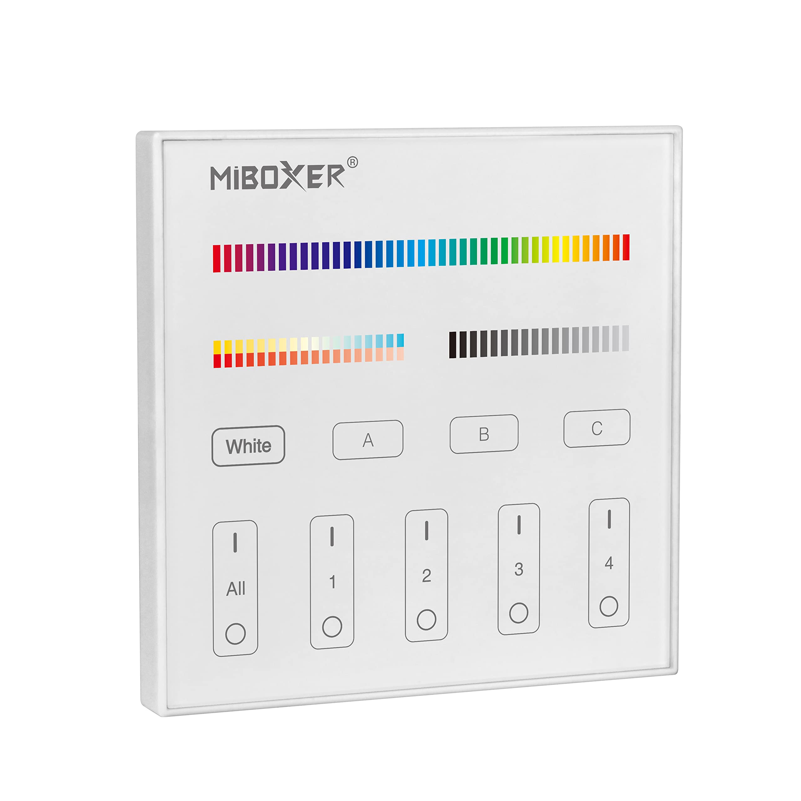 LIGHTEU, Milight Miboxer DALI RGB/RGBW/RGBCCT 3 in 1 Touch Panel with LED Display DP3S (DT8)