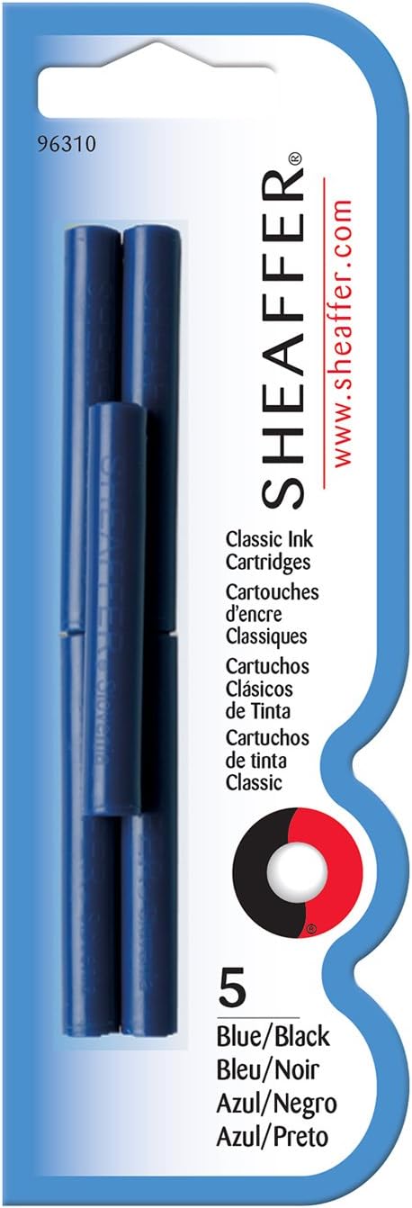 Sheaffer Skrip Classic Fountain Pen Ink Cartridges Pack of 5 Blue-Black