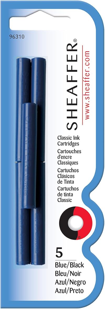 Sheaffer Skrip Classic Fountain Pen Ink Cartridges Pack of 5 Blue-Black