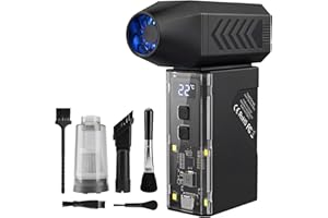 WTINQUIK Electric Air Duster, Compressed Air Duster with LCD Display & LED Light, 130000 RPM Cordless Air Blower, Reusable PC