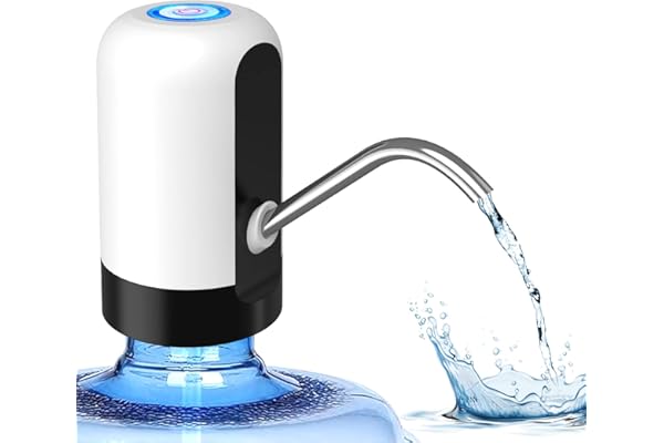 GetKen Water Dispenser & Water Table Pump for 5 Gallon Bottle, Rechargeable | Dual mode, 60s auto shut-off, one USB charge la
