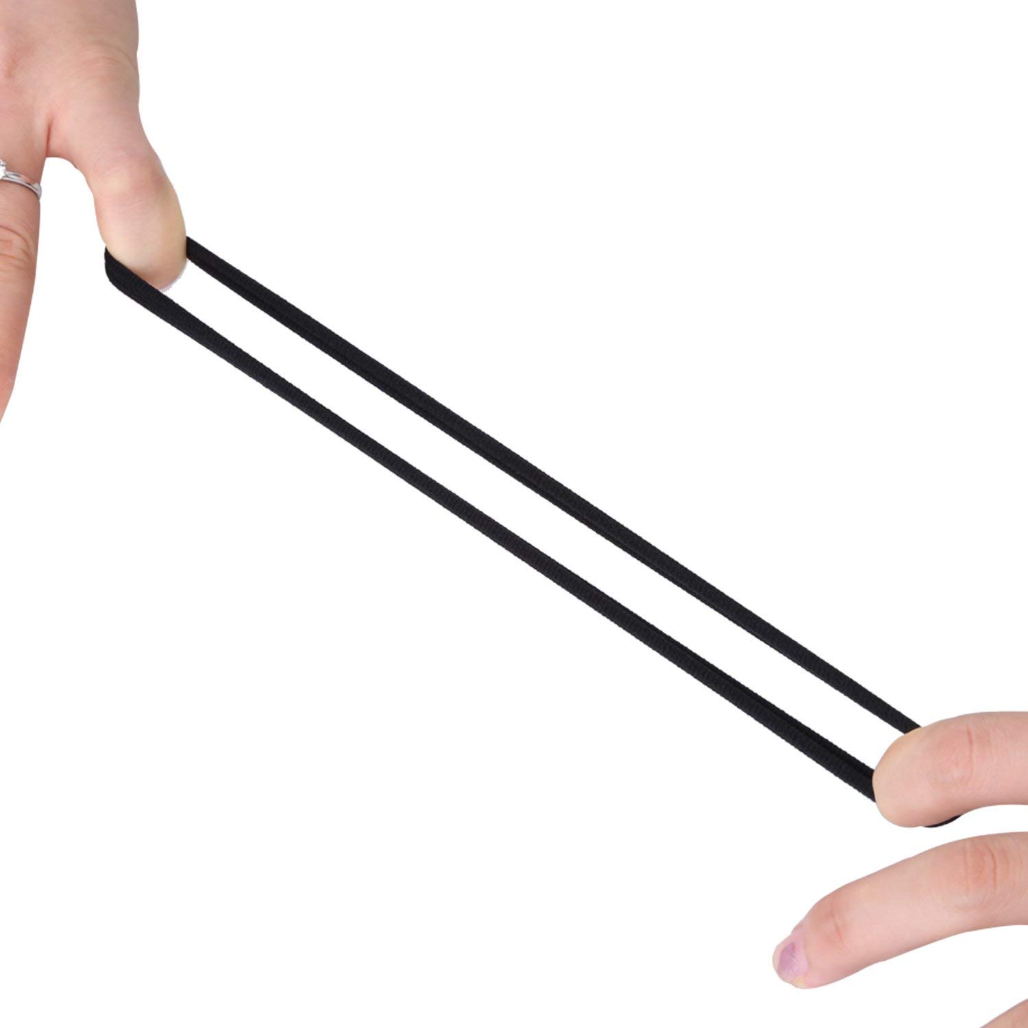 20 Pieces Large Stretch Hair Ties Hair Bands Ponytail Holders Headband for Thick Heavy and Curly Hair (Black, 5 cm in Diameter, 1 cm in Width) : Beauty