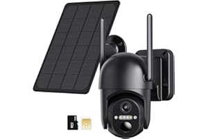 Ebitcam 4G LTE Cellular Security Cameras Includes SD&SIM Card, Solar Outdoor Cameras Work Without WiFi, 2K Live Video, 360° Full View, Color Night Vision, Motion&Siren Alert, Playback on Phone