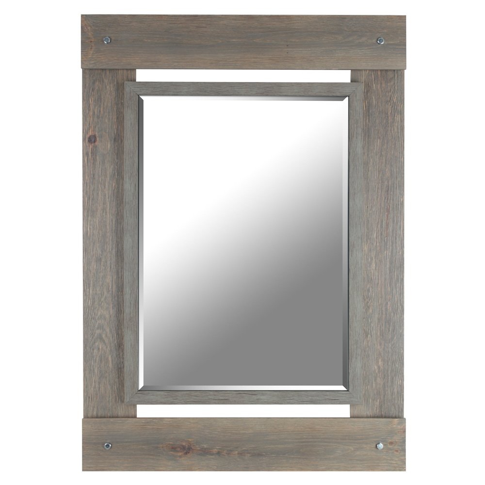 Hobbitholeco Beveled Hanging Wall Decorative Mirror With Gray Wash