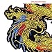 BFY Gold Dragon Embroidered Patch Applique Chinese Dragon Applique Sew on or Iron on Patches Better Than Rose Embroidery for DIY Chinese Dragon Costume