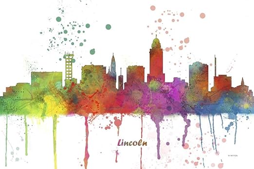 Amazon Com Lincoln Nebraska Skyline Multi Colored 1 By Marlene