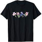Victoria's Secret Women's Iris Floral T-Shirt, Black, Small, Short Sleeve, Classic Fit