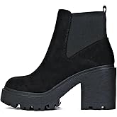 Soda YVES ~ Women's Chelsea Platform Block Heel Ankle Bootie