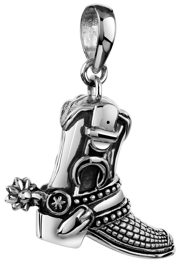 Kuzzoi 361371-000 Silver Cowboy Western Boot Pendant for Necklaces Made of Solid 925 Sterling Silver for Necklaces