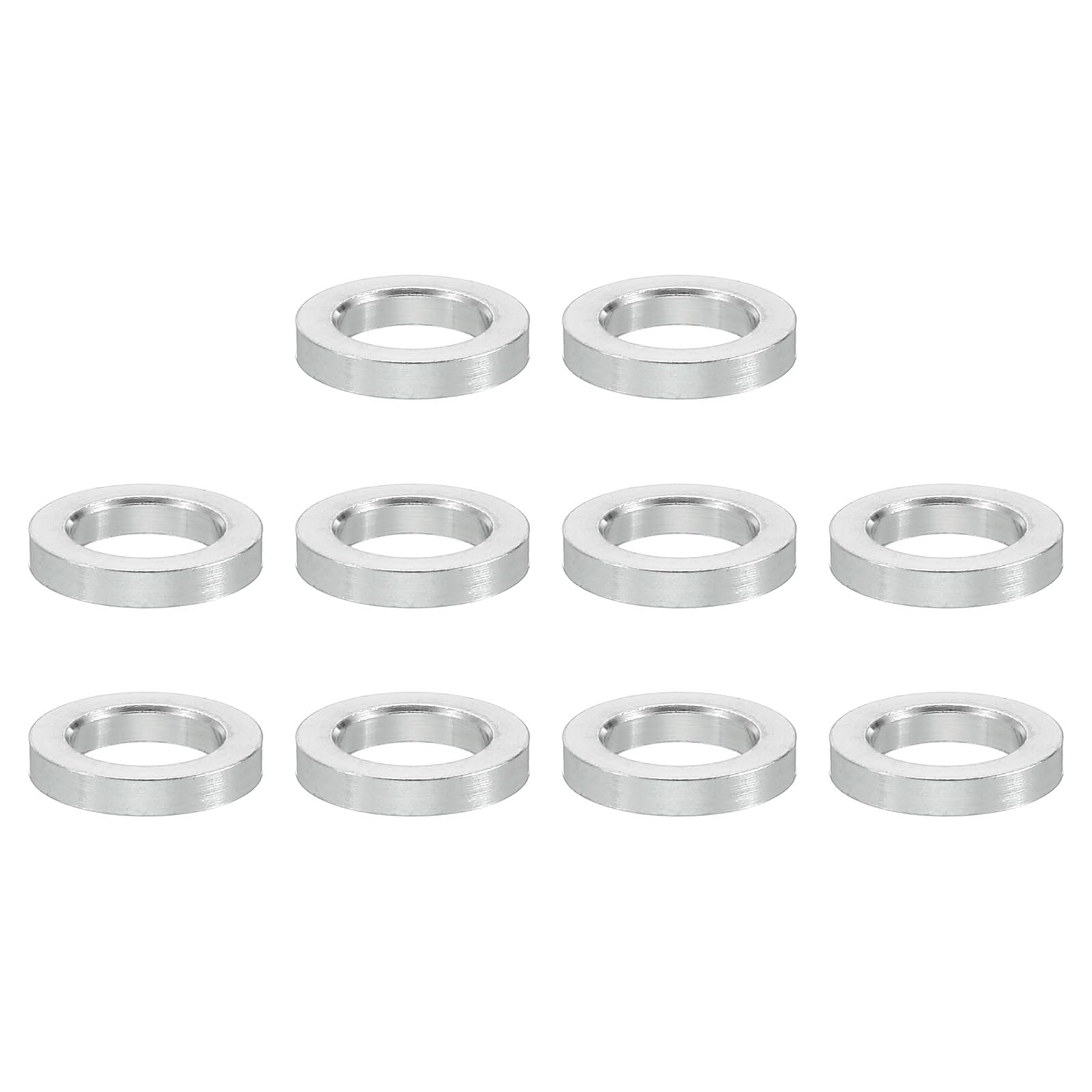 PATIKIL M5 Aluminum Spacers, 10 Pcs Metal Spacer Aluminum 5.2mm ID x 8mm OD x 1.5mm L Aluminum Spacer Screw Standoff Round for 1/5inch or M5 Screw Bolts